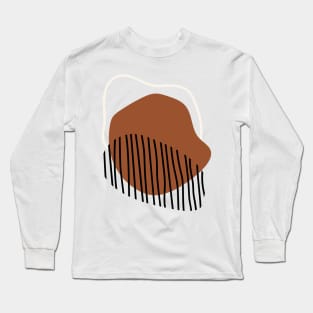 Minimal Modern  Abstract Shape  Warm Tones  Design Long Sleeve T-Shirt